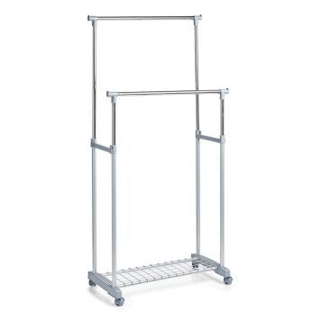 KLÄDSTÄLLNING ZELLER MED DUBBLA STÄNGER 83X43X93,5-170CM