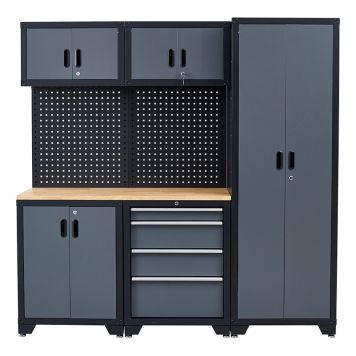 VERKSTADSSKÅP PROBUILDER SKÅP 198CM SVART/GRÅ 