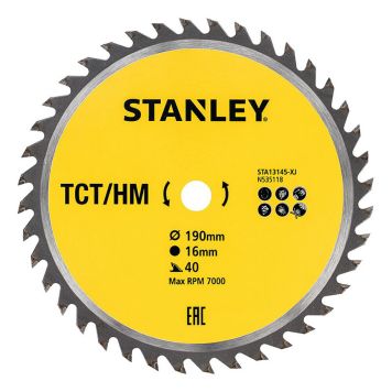 SÅGKLINGA STANLEY TCT 190X16MM 40T
