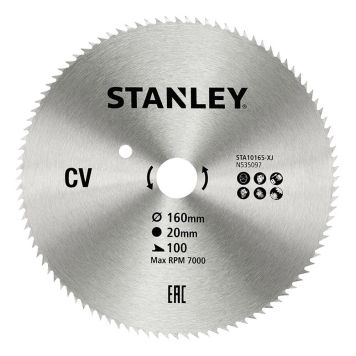 CIRKELSÅGSKLINGA STANLEY STÅL 160X20MM 100T