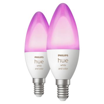 LJUSKÄLLA PHILIPS HUE B39 WCA E14 4W 2-PACK  