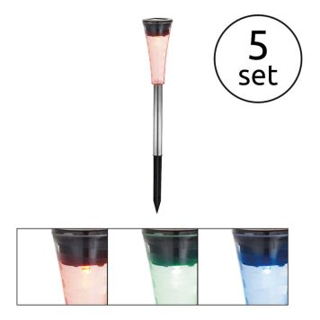 SOLCELLSLAMPA GLOBO STOLPE SPETS MULTICOLOUR 5-PACK 