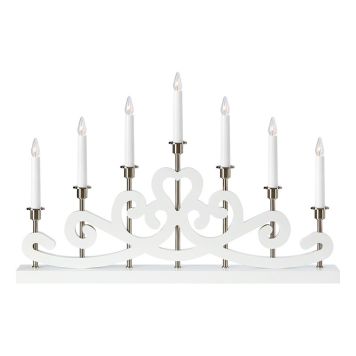 ADVENTSLJUSSTAKE MARKSLÖJD NIGHTFALL 7L VIT/NICKEL 