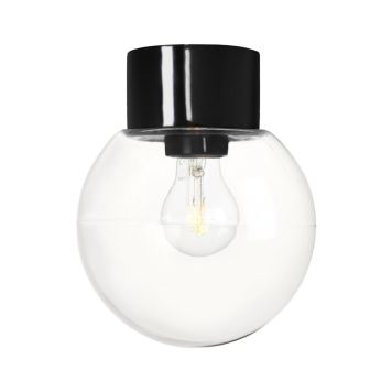 VÄGG-/TAKLAMPA IFÖ ELECTRIC CLASSIC GLOB KLARGLAS SVART