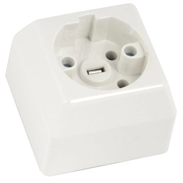 VÄGGUTTAG GELIA PERILEX 3-POL UTANPÅLIGGANDE SPISUTTAG VIT