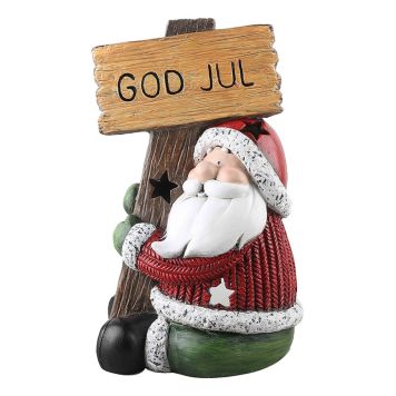 LJUSLYKTA TOMTE MED SKYLT 24CM