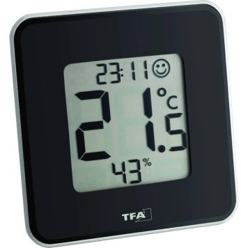 TERMOHYGROMETER TFA DIGITAL SVART/SILVER