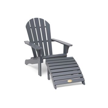 DÄCKSTOL HILLERSTORP TENNESSEE FÅTÖLJ+PALL STÅLGRÅ