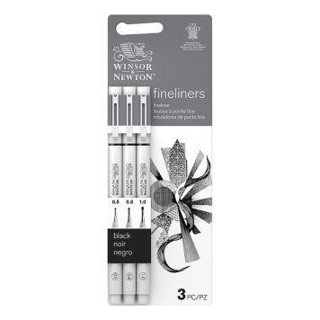 PENNA W&N FINELINER BIG SVART 3-PACK