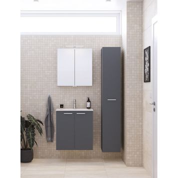 BADRUMSMÖBEL CAMARGUE FRI MED SPEGELSKÅP GRÅ 60CM