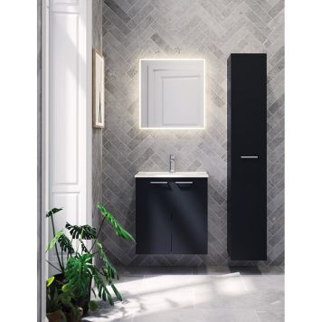 BADRUMSMÖBEL CAMARGUE FRI MED SPEGEL SVART 60CM