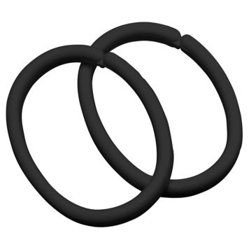 DUSCHDRAPERIRINGAR SEALSKIN CLIPS PLAST SVART