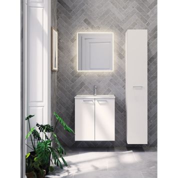 BADRUMSMÖBEL CAMARGUE FRI MED SPEGEL VIT 60CM