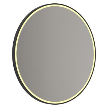 SPEGEL SCANBAD AURA MED BELYSNING Ø90 SVART