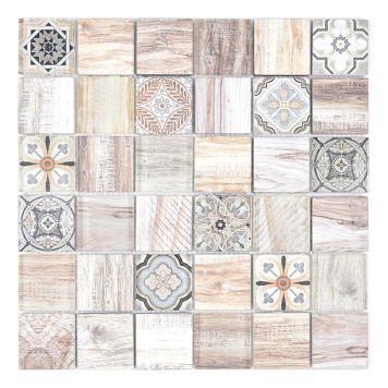 MOSAIK PLANET GLAS BEIGE 30X30X0,8CM PRIS PER ARK