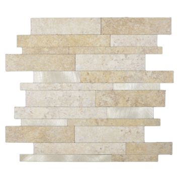 MOSAIK WELSCHEIT PEEL STONEOPTIC LIMESTONE BROWN/GOLD SJÄLVHÄFTANDE MATT PRIS PER ARK 