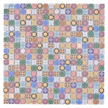 MOSAIK SQUARE CRYSTAL RETRO FLERFÄRGAD PRIS PER ARK