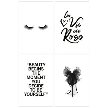 TAVLA REINDERS ART PRINT BEAUTY BEGINS 20X30CM 4-DELAD