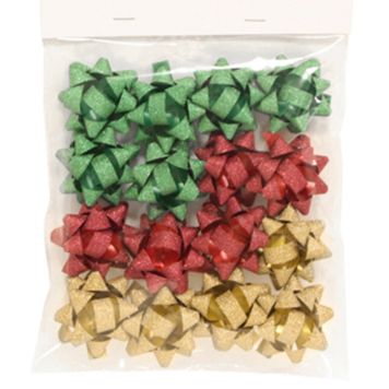 PRESENTROSETTER GULD/RÖD/GRÖN/GLITTER 16-PACK