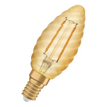 LJUSKÄLLA OSRAM VINTAGE 1906 LED KRON VRIDEN GULD 824 E14 2,5W