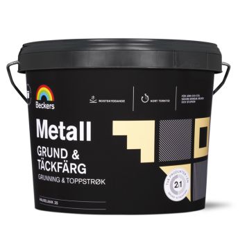 METALL GRUND & TÄCKFÄRG BECKERS VIT/BAS A 2,7L