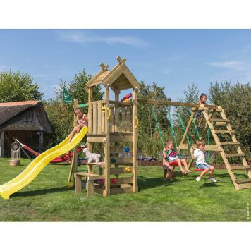 LEKTORN JUNGLE GYM TEEPEE KLÄTTERMODUL & GUL RUTSCHKANA