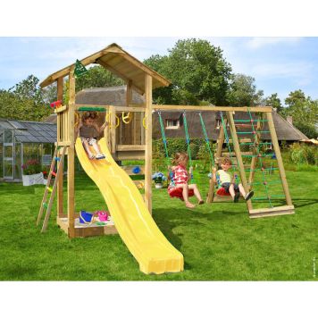 LEKTORN JUNGLE GYM SIERRA 2.1 KLÄTTERMODUL 200 MED GUL RUTSCHKANA  