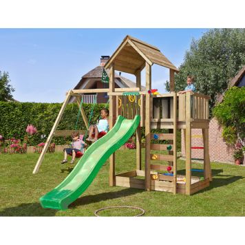 LEKTORN JUNGLE GYM MANSION 2.1 INKL GUNGMODUL 220 GRÖN RUTSCHKANA & 120KG SAND