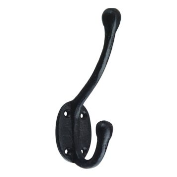 KLÄDKROK MILLERS SMIDE 2-KROKAR 125MM SVART