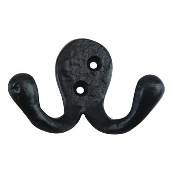 KLÄDKROK MILLERS SMIDE 2-KROKAR 55MM SVART