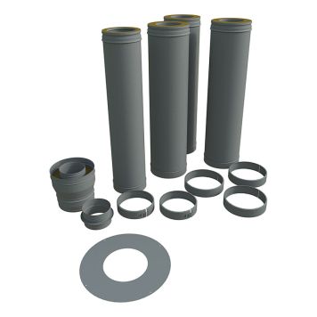 SKORSTEN DINAK GRUNDPAKET Ø150MM 4M GRÅ  