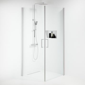 DUSCHHÖRNA CAMARGUE STRANDBO RAK KLARGLAS 80X80CM KROM