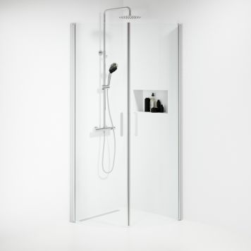 DUSCHHÖRNA CAMARGUE STRANDBO RUND KLARGLAS 90X90CM KROM