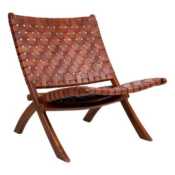 KLAPPSTOL HOUSE NORDIC WILMA LÄDER BRUN