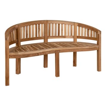 BÄNK HOUSE NORDIC EMILY BANANA TEAK MED RYGGSTÖD 150X85X60CM BRUN