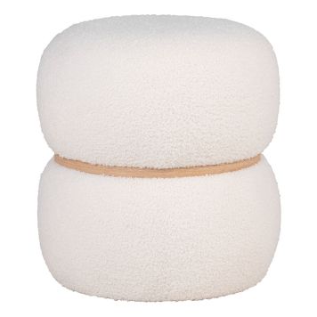 SITTPUFF HOUSE NORDIC EVELYN BOUCLÉ VIT Ø38CM