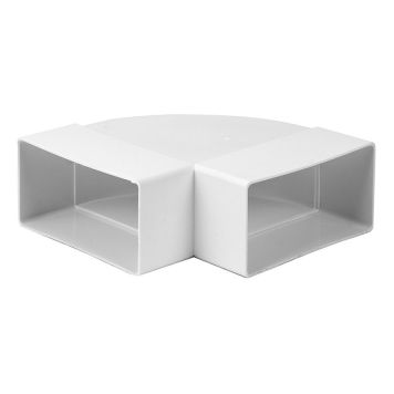 BÖJ EUROPLAST REKTANGULÄR HORISONTELL 90° 220X55MM VIT