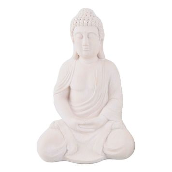 TRÄDGÅRDSFIGUR BUDDHA SITTANDES 30CM LJUSGRÅ 