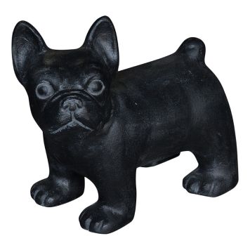 TRÄDGÅRDSFIGUR BULLDOG NISSE 28CM SVART 
