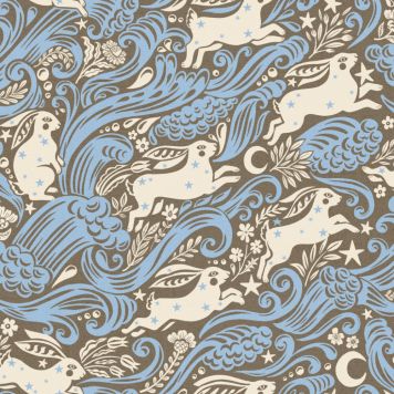 TAPET CELESTIAL SEA RABBIT HALF DROP BLÅ