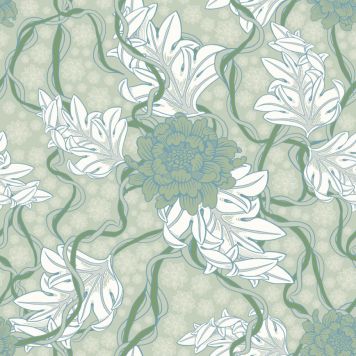 TAPET AKANTUSBLOMMA LJUST TURKOS
