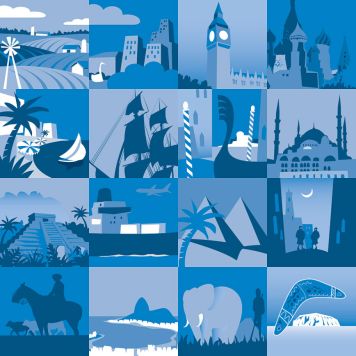 TAPET JORDEN I BYGGSATS BLÅ