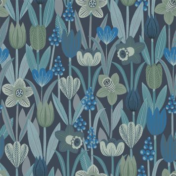 TAPET VÅRLÖKAR MIDNATT BLÅ