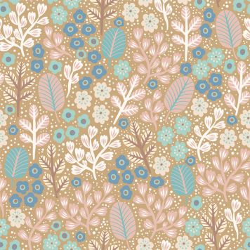 TAPET BLOMSTERBÄDD OCKRA GUL