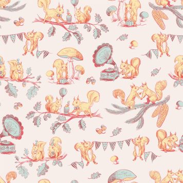 TAPET SQUIRREL PARTY BLÅ