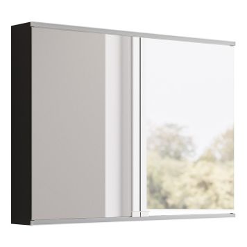 SPEGELSKÅP CAMARGUE ERA KULÖR LED MED ELUTTAG 100CM MATT SVART