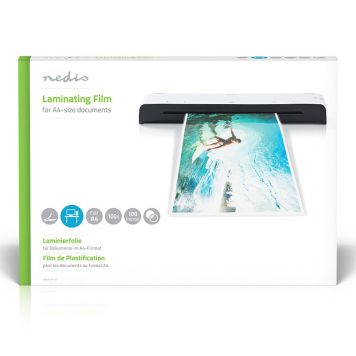 LAMINERINGSFILM NEDIS A4 TRANSPARENT 100ST/FRP
