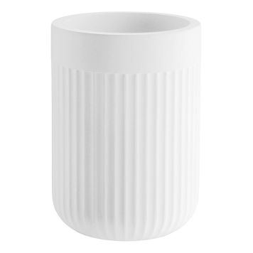 TANDBORSTMUGG BESLAGSBODEN RÄFFLAD VIT