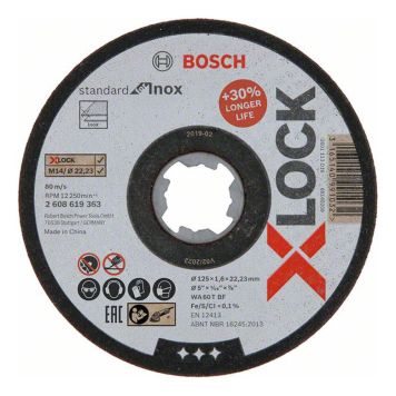 KAPSKIVA BOSCH XLOCK METALL 125X22,23X1,6MM