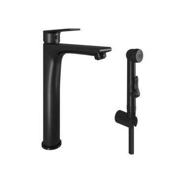 TVÄTTSTÄLLSBLANDARE SVEDBERGS HALDE HÖG MED HANDDUSCH SVART MATT